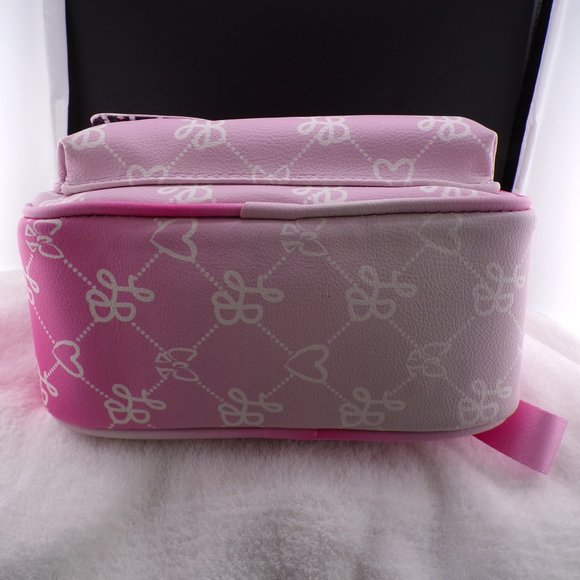Luv Betsey Pink White Ombre Logo, Small Adult Backpack with Front Pocket Stylish main image 11